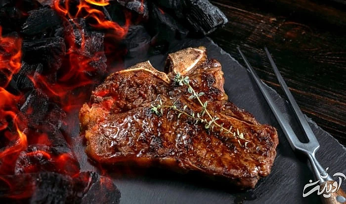 گوشت روی استخوان  استیک گوشت